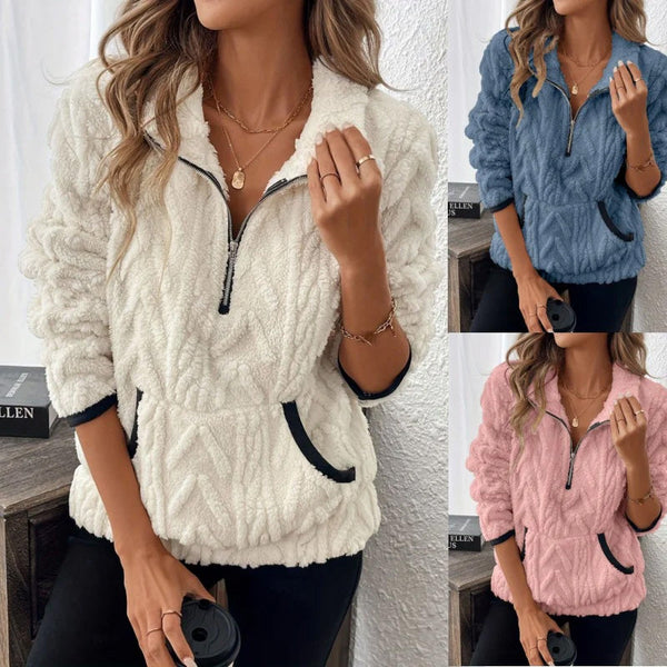 Lisbeth™ | Sweat polaire demi-zip doux