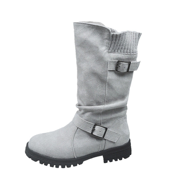 Bottes Mollet Fermeture Éclair et Boucle