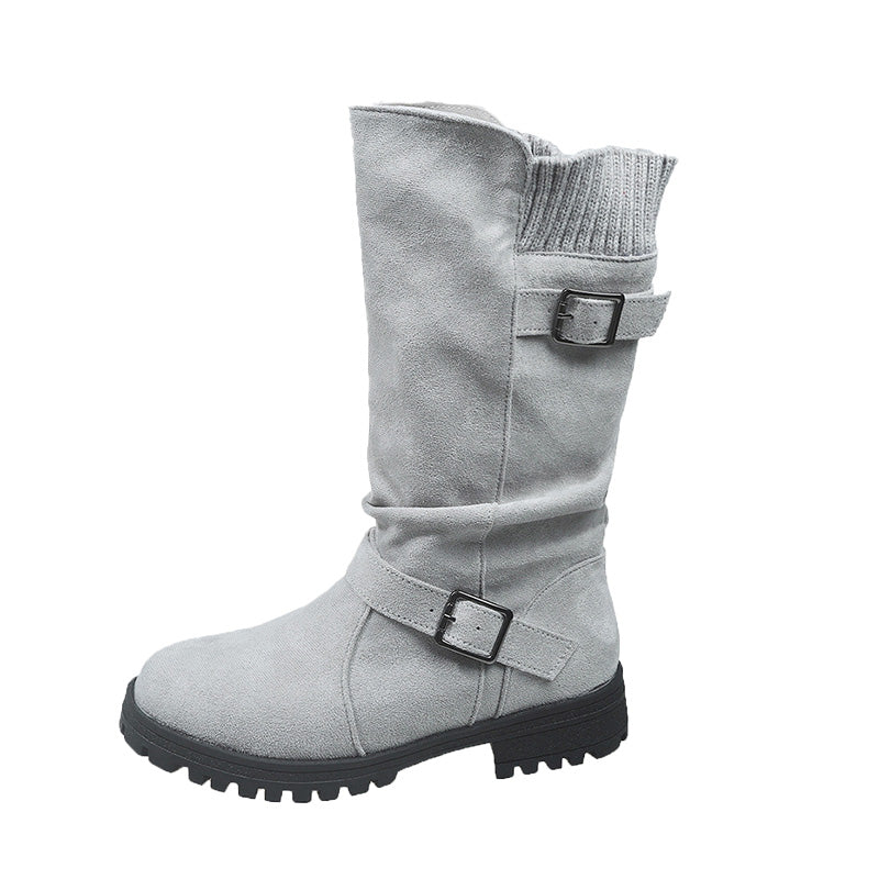 Bottes Mollet Fermeture Éclair et Boucle