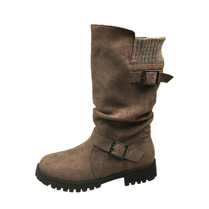 Bottes Mollet Fermeture Éclair et Boucle