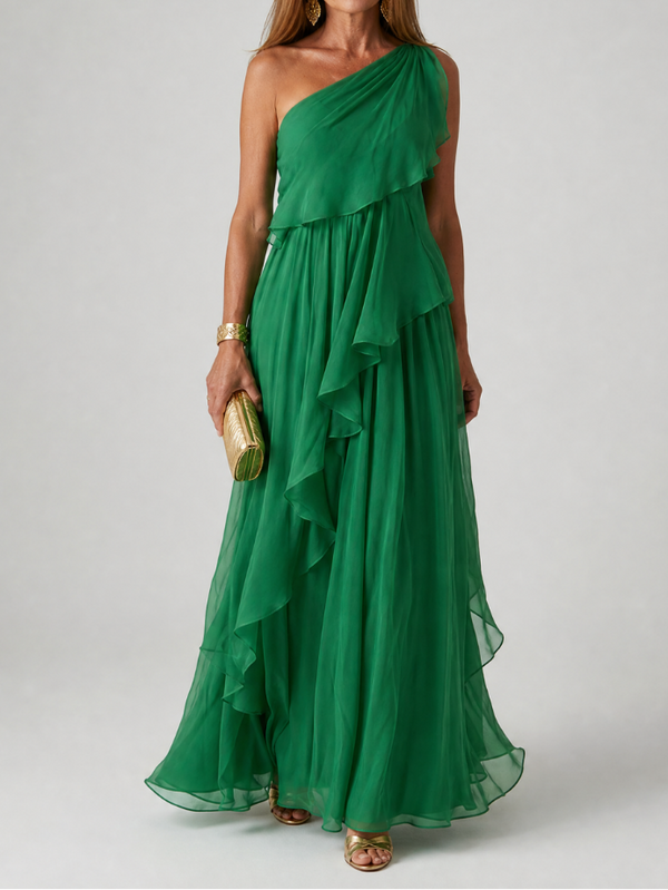 Valeria | Vestido Maxi Elegante Assimétrico