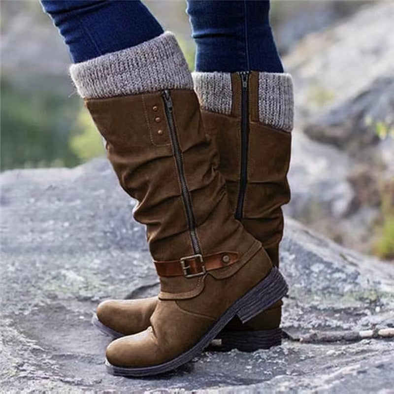 Bottes Mi-Mollet à Fermeture Éclair Latérale