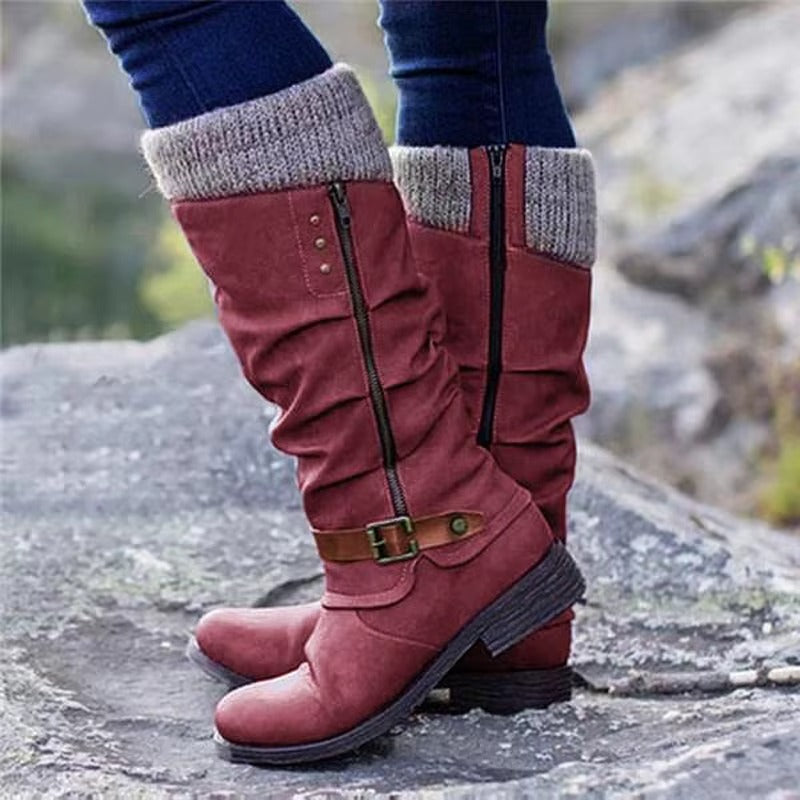 Bottes Mi-Mollet à Fermeture Éclair Latérale