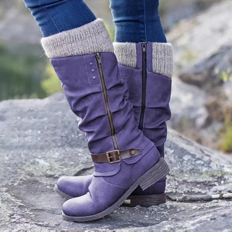 Bottes Mi-Mollet à Fermeture Éclair Latérale