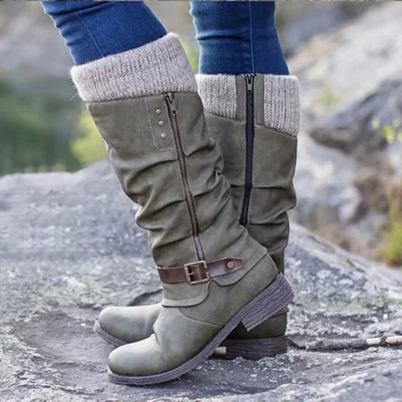 Bottes Mi-Mollet à Fermeture Éclair Latérale
