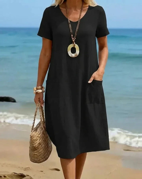 Robe Fluide Décontractée - Coupe Midi Élégante
