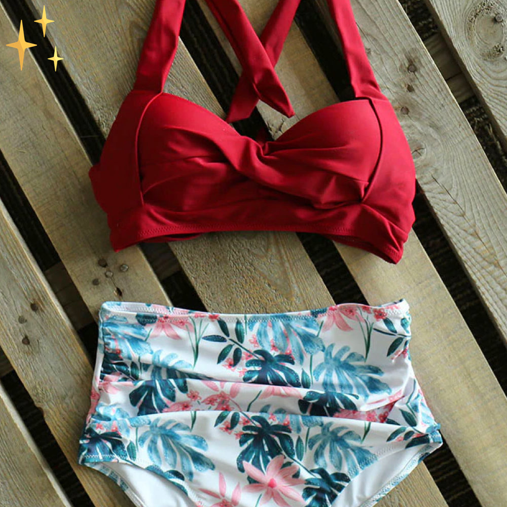 Leonor® | Vienna bikini set avec bas à taille haute et poitrine haute, convient à toutes les formes et à toutes les tailles