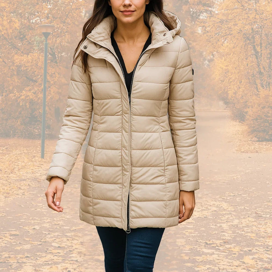 Manteau Matelassé Long à Capuche