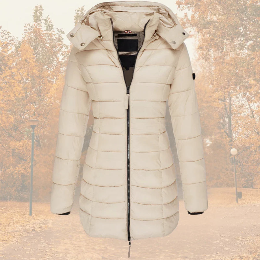 Manteau Matelassé Long à Capuche