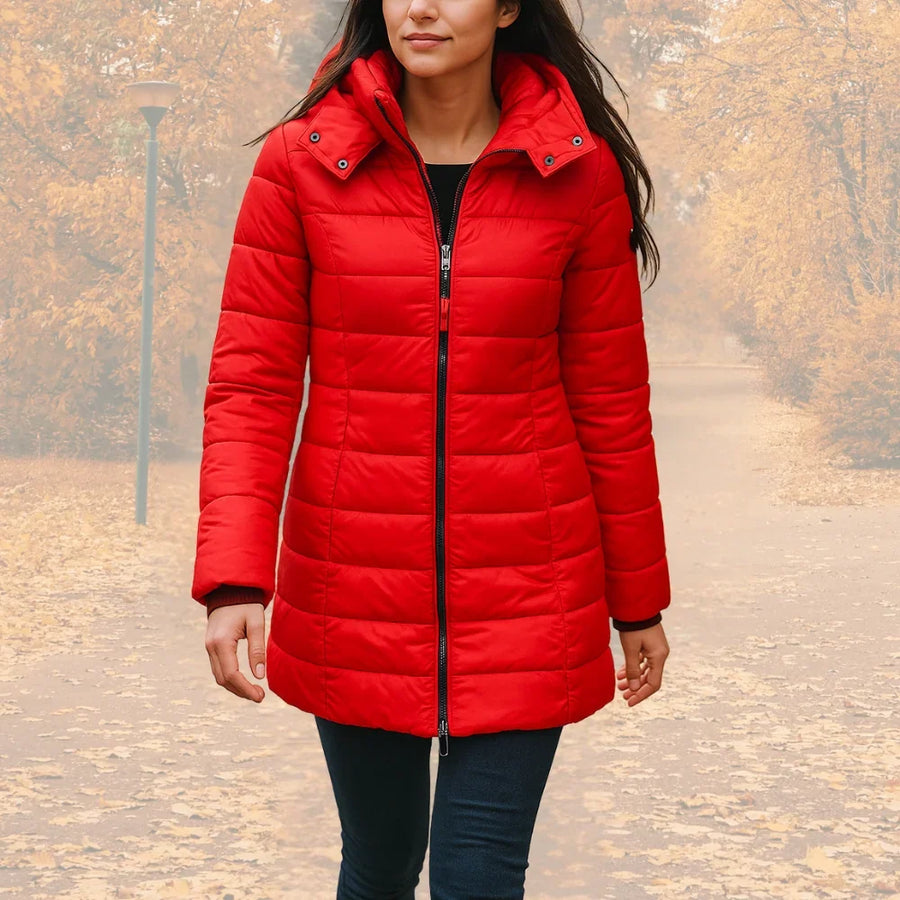Manteau Matelassé Long à Capuche