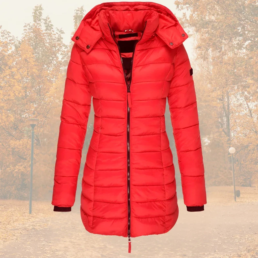 Manteau Matelassé Long à Capuche