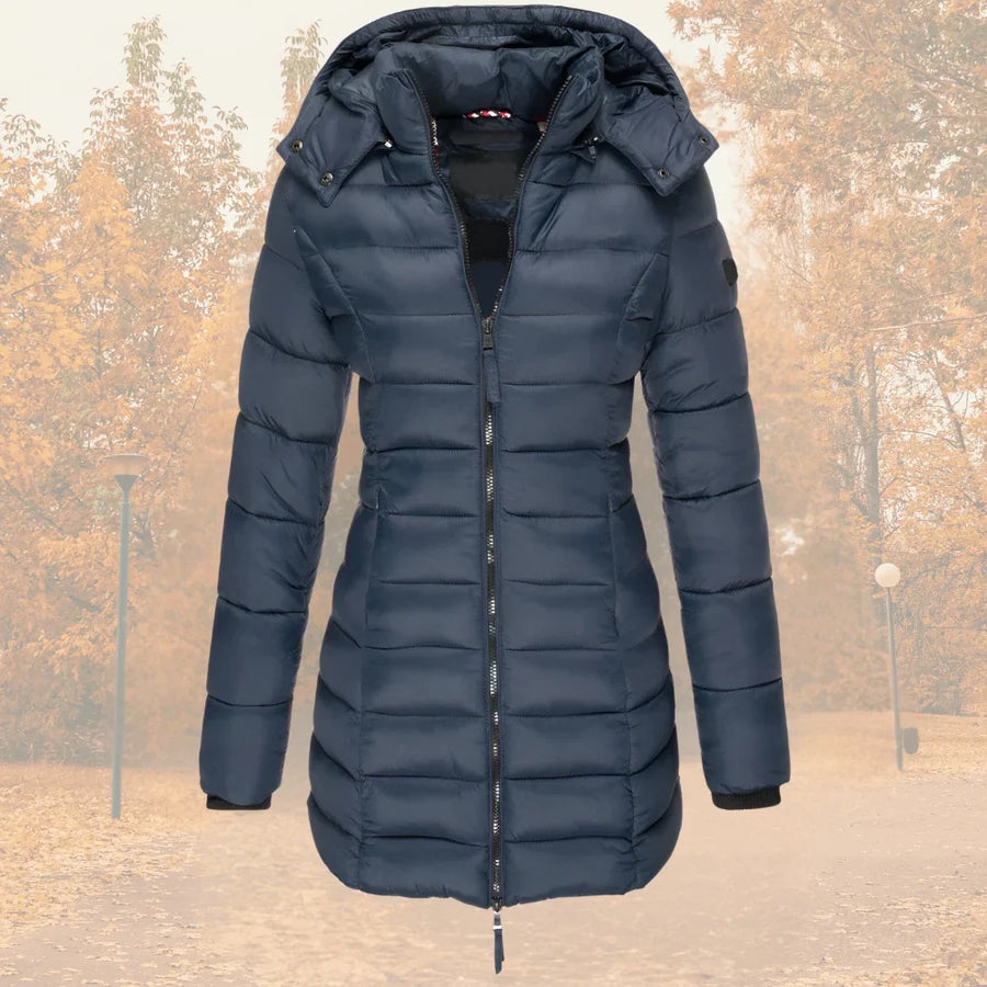 Manteau Matelassé Long à Capuche