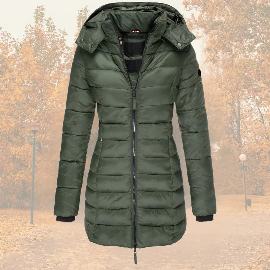 Manteau Matelassé Long à Capuche