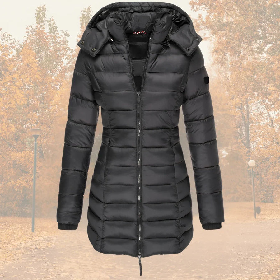 Manteau Matelassé Long à Capuche