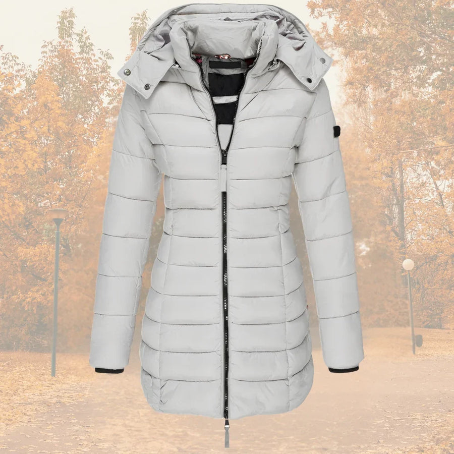 Manteau Matelassé Long à Capuche