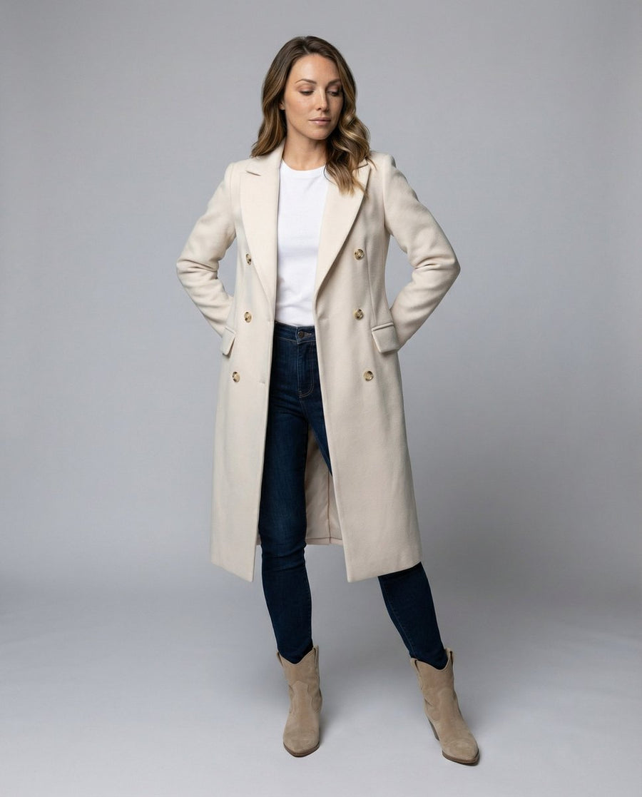 Manteau Long Croisé Élégance Intemporelle