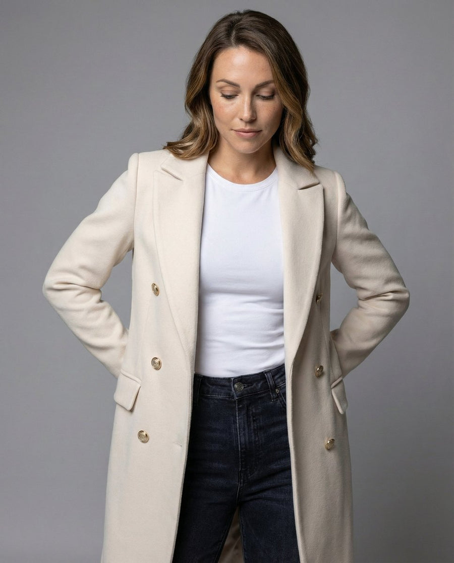 Manteau Long Croisé Élégance Intemporelle