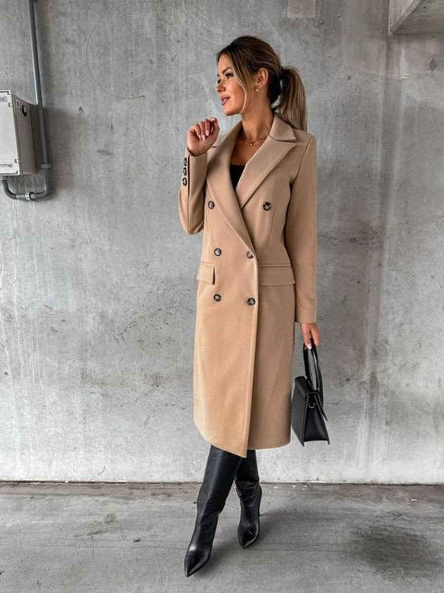 Manteau Long Croisé Élégance Intemporelle