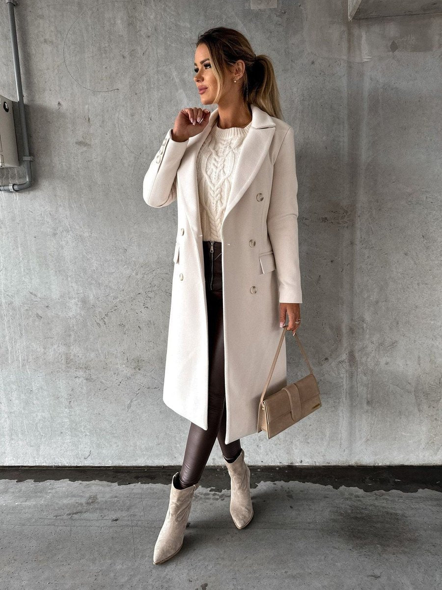 Manteau Long Croisé Élégance Intemporelle
