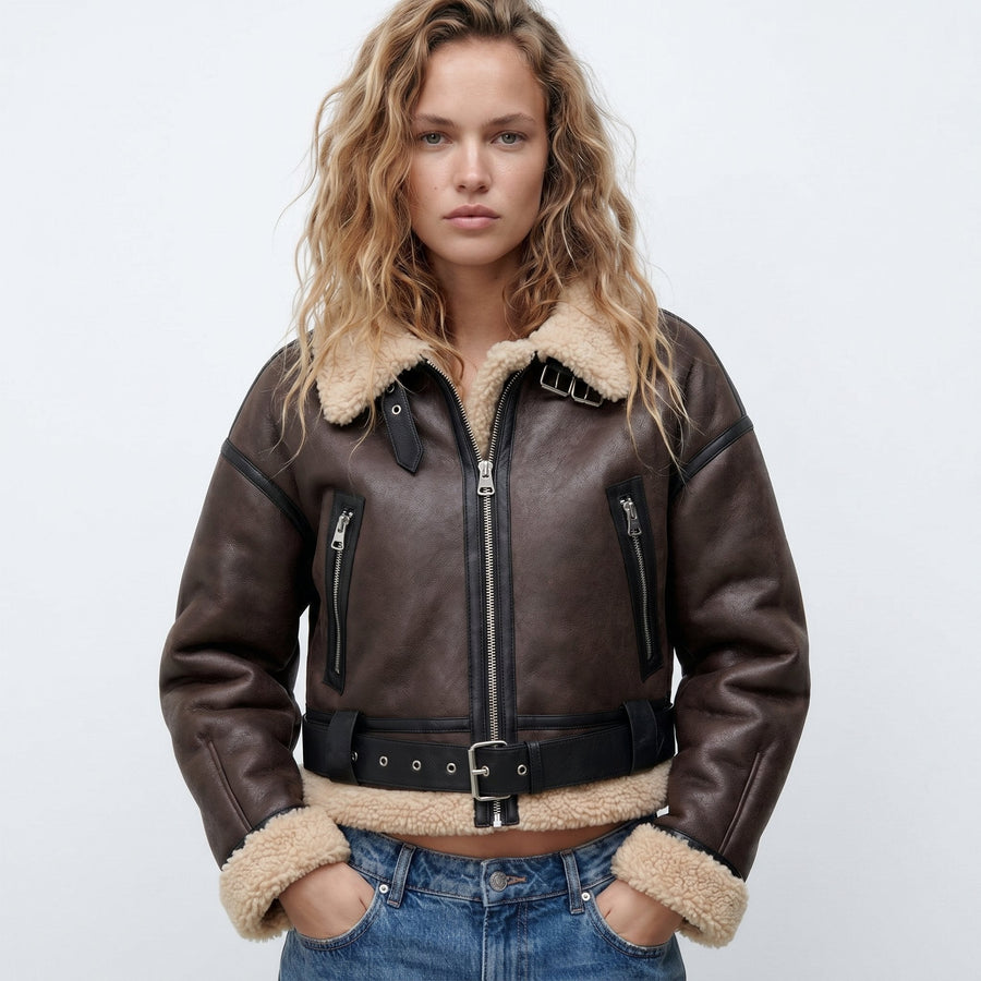 Veste Aviateur Courte à Ceinture