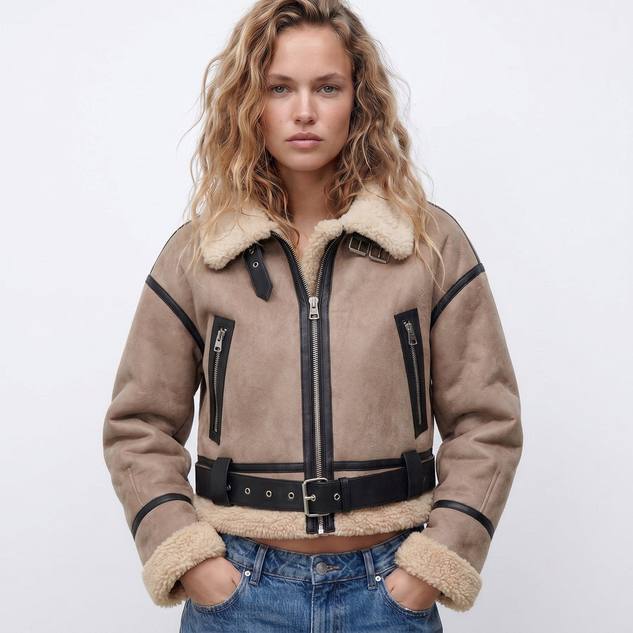 Veste Aviateur Courte à Ceinture
