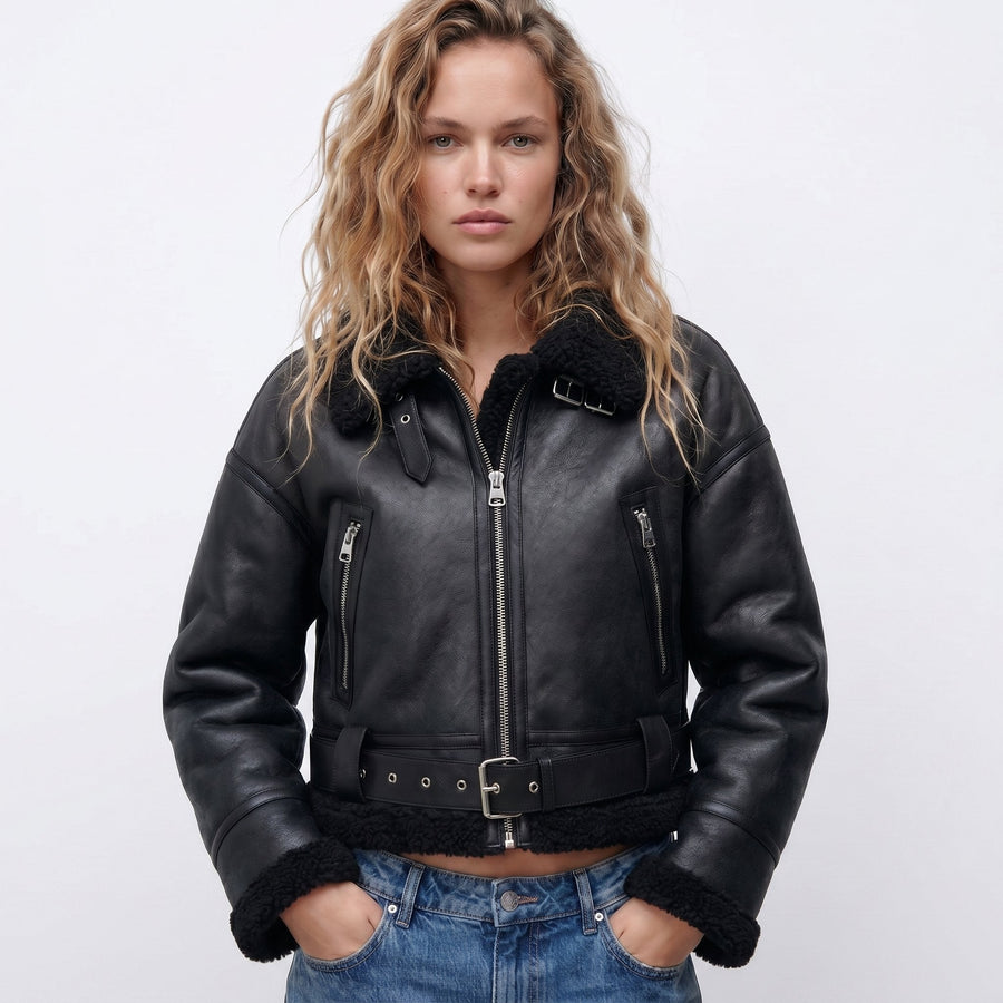 Veste Aviateur Courte à Ceinture