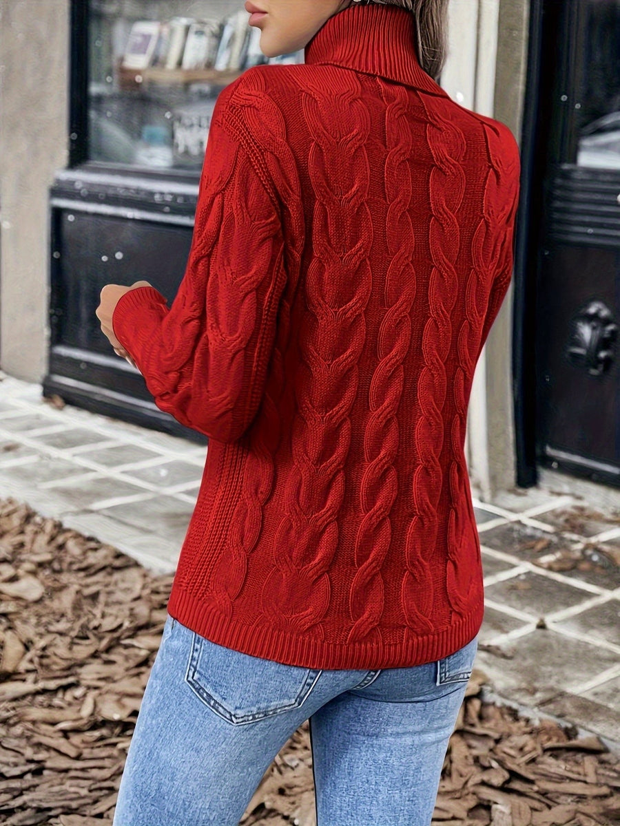 Pull Col Roulé Torsadé Coupe Cintrée