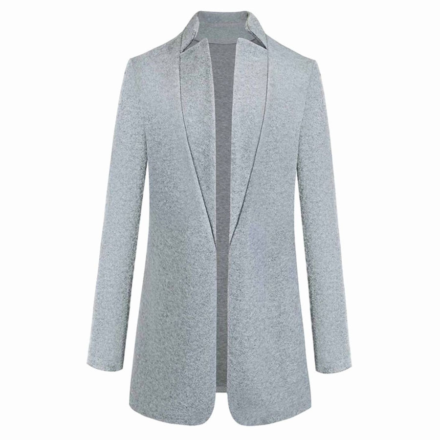 Manteau Long Cintré à Revers Structurés