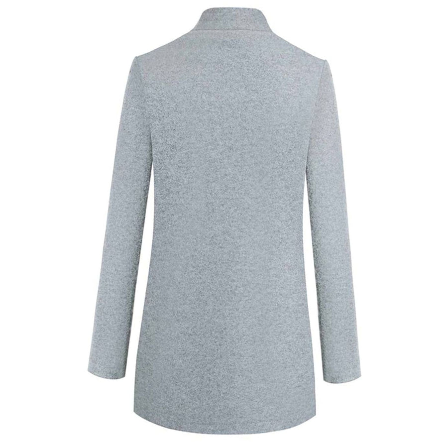 Manteau Long Cintré à Revers Structurés